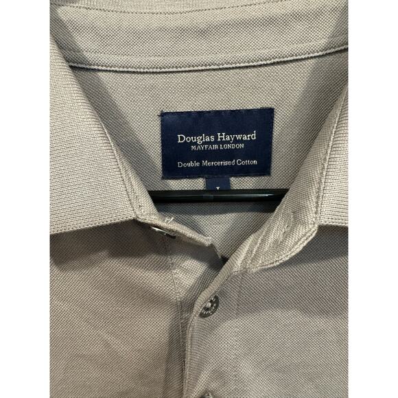 DOUGLAS HAYWARD Mercerised Polo Grey Size Large - Picture 3 of 5